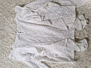 zara Elegant White Lace Top