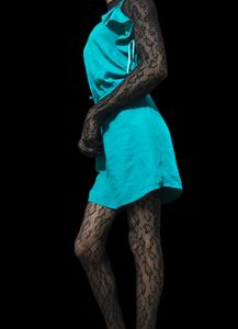 Teal Ruffle Sleeve Mini Dress