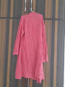 Unique Pink Flamingo Print Shirt Dress