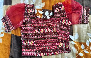Red Printed Blouse
