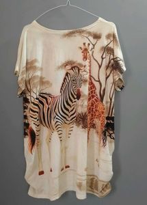 Unique Zebra &amp; Giraffe Safari Print T-Shirt