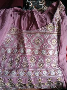 Elegant Lavender Kurta Set with Dupatta