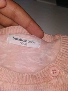 Balabala Baby Girl Soft Knit Crown Top with Net Ru