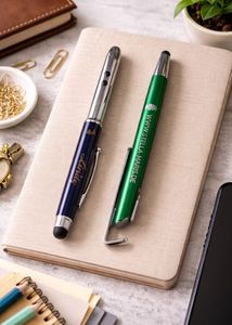 2 Pens with Stylus & Laser Pointer
