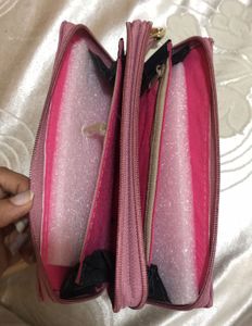 Pink Hearts Artificial Leather Wallet