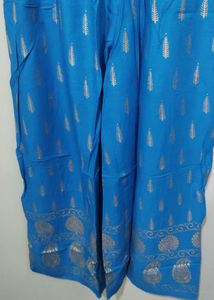 Blue Ethnic Palazzo Pants