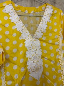 Vibrant Yellow Polka Dot Kurta
