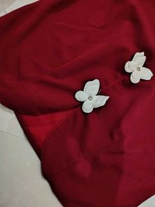 brand new Maroon Top with Butterfly Embellishments