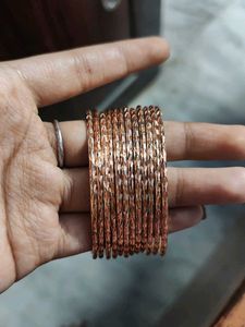 Set of Rose Gold Bangles( metal 12 piece)