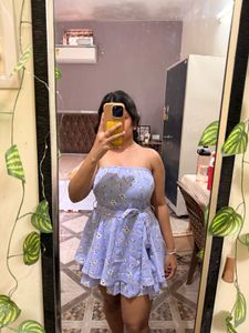 Cute Floral Strapless Mini Dress