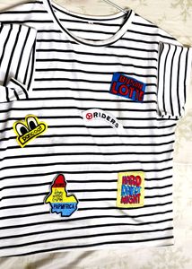 GRAB B/W PATCHWORK TOP