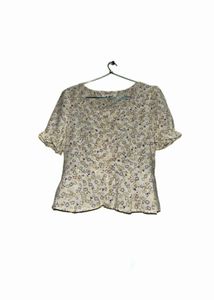Floral Print Peplum Top