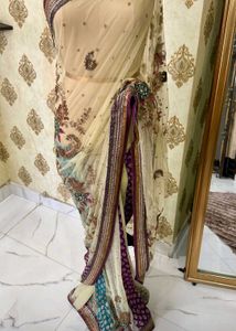 Heavy Beaded Net Saree