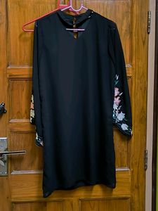 Embroidered Black Dress