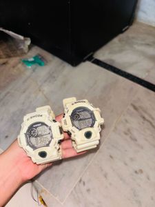Cream Digital Watches - Set of 2