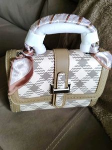 Stylish Handbag with Scarf Accent