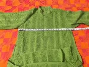 Green Embroidered Kurta