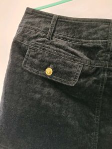 Black Corduroy Mini velvet Skirt