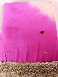 Beautiful Tie-Dye Saree with Embellishments