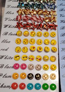 Fun Emoji & Star Stud Earrings Set pair of 36