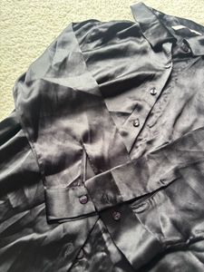 Satin Button-Up Shirt
