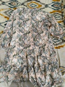 Leaf Print Shirt Dress