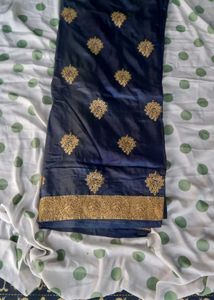 Elegant Navy Blue Embroidered Saree