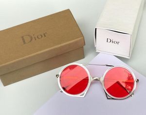 Dior Round Red Lens Sunglasses