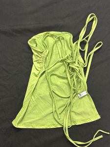 Lime Green Sleeveless Crop Top