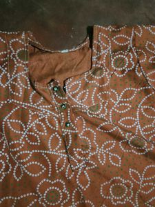 Comfortable Brown Printed Kurta