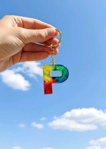 Rainbow Letter Keychain customized
