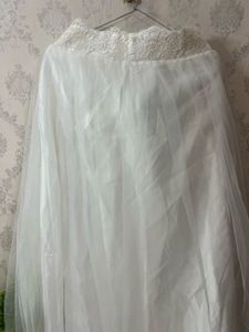 Elegant White Bridal Lehenga Skirt