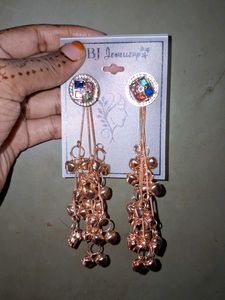Charming Rose Gold Kashmiri Earrings