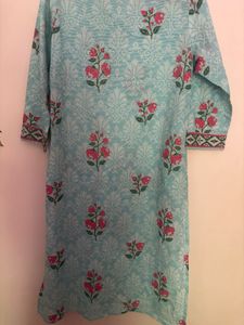 Beautiful Aqua Floral Kurta