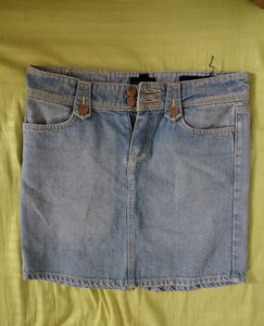 Light Wash Denim Mini Skirt