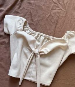 White front tie up top