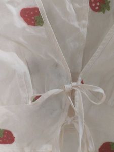 Cute Strawberry Print Korean Crop Top