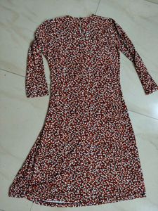 Chic Red Floral Print Dress