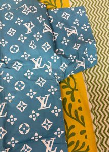 Stylish Blue LV Print Shirt