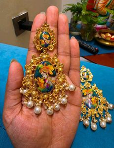 Exquisite Radha Krishna Dangle Earrings