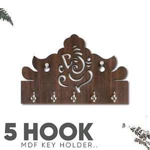 💥 Wooden Key Holder 5 Hooks Pack Of 1