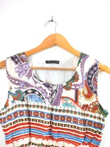 White Multi Colour Printed Dresses (Women's)