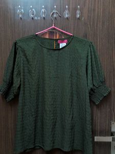 Stylish Textured Green Top