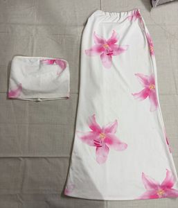 Chic Floral Crop Top &amp; Skirt Set