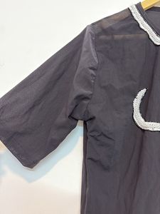 Black MESH Tee with Silver Detail