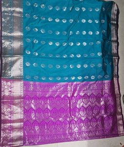 Elegant Blue &amp; Purple Saree
