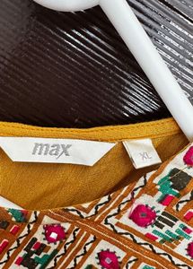 Max Beautiful Yellow Embroidered Kurta