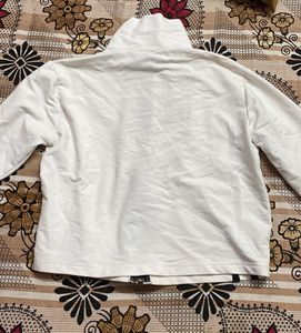 White Zip-Up Active Jacket