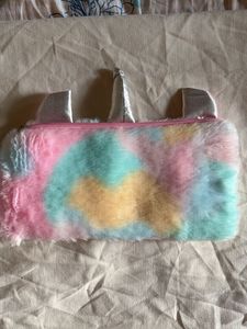 Fluffy Unicorn makeup pouch