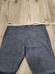 Ma6083 Blue Linen Blend Pants waist 32